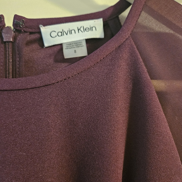 Calvin Klein Sheer Sleeve Shift Dress - Picture 4 of 6